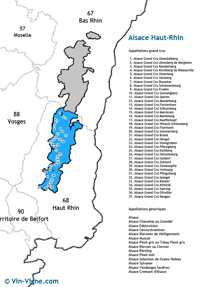 carte des vins du haut-rhin