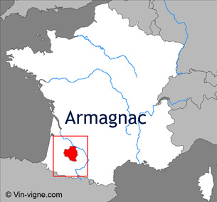 Carte viticole du vignoble d'Armagnac