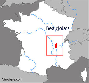 Carte du vignoble du Beaujolais