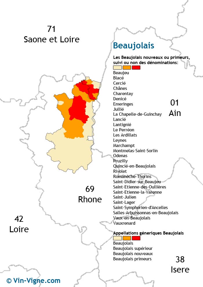 carte des vins du beaujolais