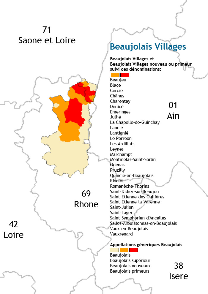 carte des vins du beaujolais villages