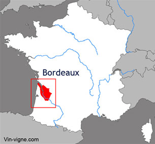 Carte du vignoble de Bordeaux