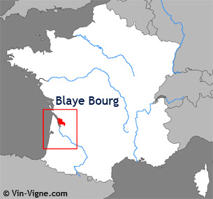 Carte de la région viticole de Blaye-bourg