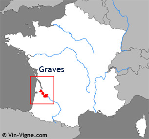 Carte de la région viticole de Graves