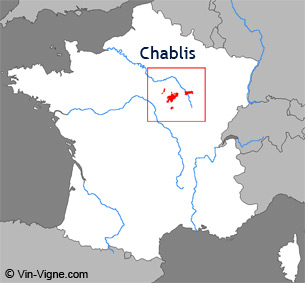 Carte de la région viticole de Chablis