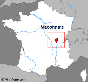 Carte de la région viticole de Mâcon