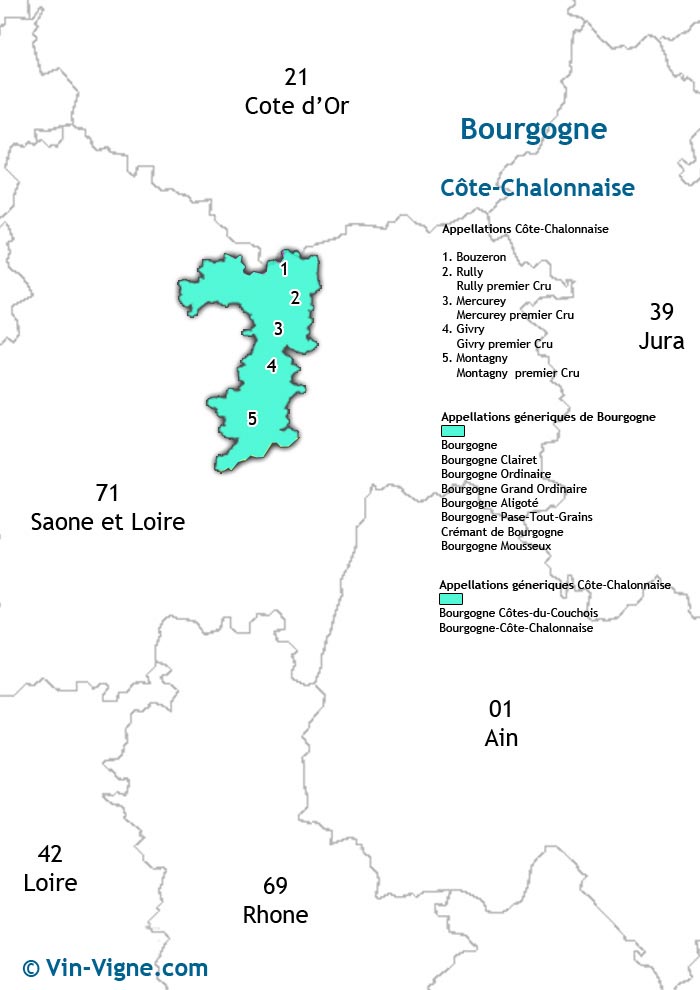 carte des vins de la côte chalonnaise