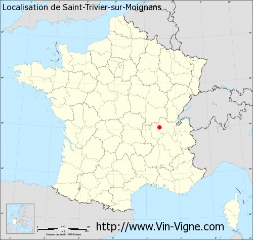 Carte  de Saint-Trivier-sur-Moignans