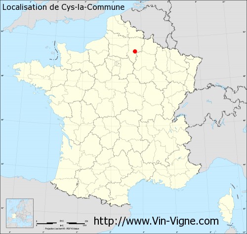 Carte  de Cys-la-Commune