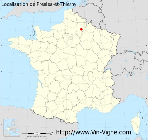 Carte  de Presles-et-Thierny