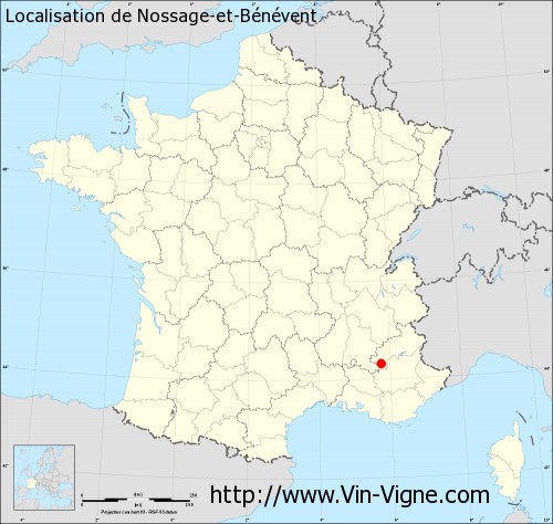 Carte  de Nossage-et-Bénévent