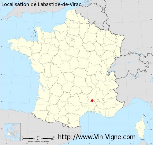 Carte  de Labastide-de-Virac