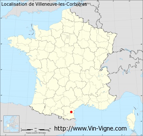 Carte de Villeneuve-les-Corbières