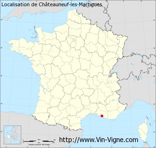 Carte  de Châteauneuf-les-Martigues