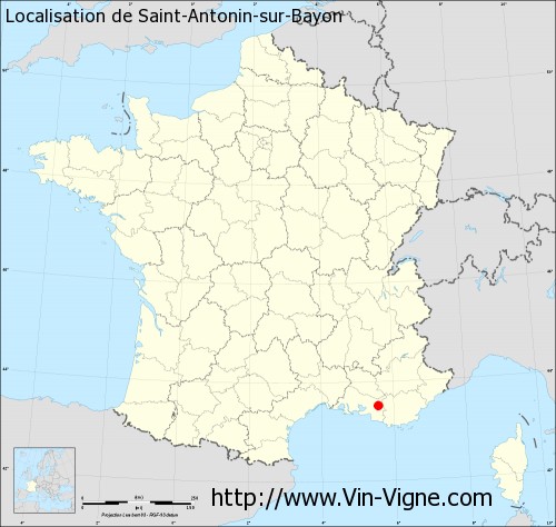 Carte  de Saint-Antonin-sur-Bayon
