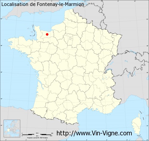 Carte  de Fontenay-le-Marmion