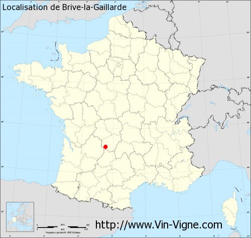 Carte  de Brive-la-Gaillarde