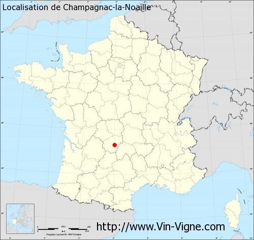 Carte  de Champagnac-la-Noaille