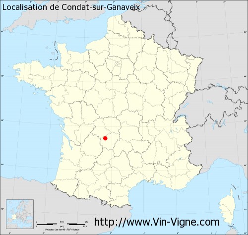 Carte  de Condat-sur-Ganaveix