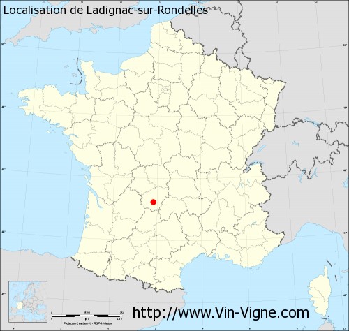 Carte  de Ladignac-sur-Rondelles