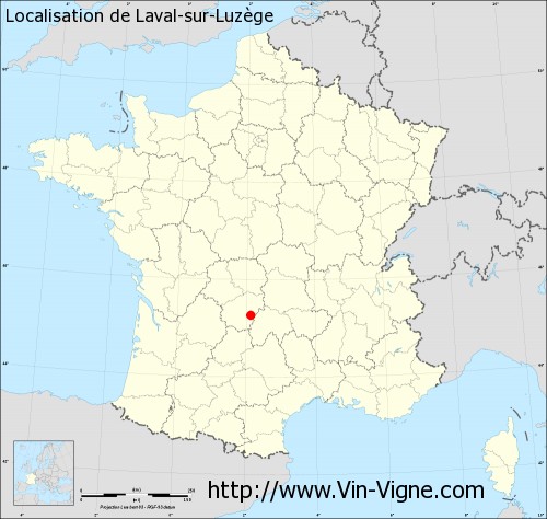 Carte  de Laval-sur-Luzège
