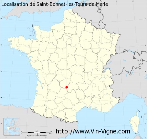 Carte  de Saint-Bonnet-les-Tours-de-Merle
