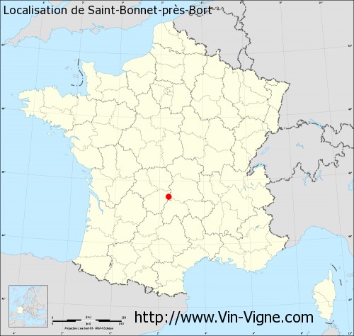 Carte  de Saint-Bonnet-près-Bort