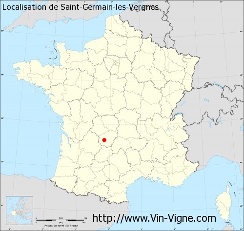 Carte  de Saint-Germain-les-Vergnes