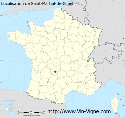Carte  de Saint-Martial-de-Gimel