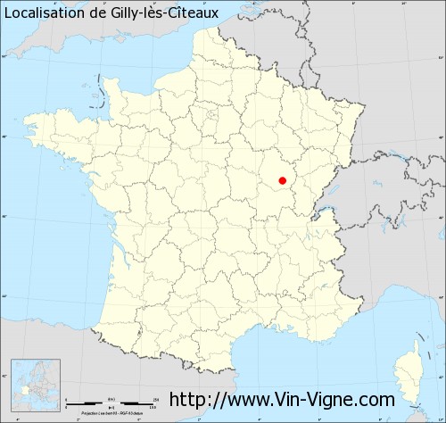 Carte  de Gilly-lès-Cîteaux