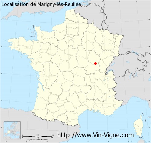 Carte  de Marigny-lès-Reullée