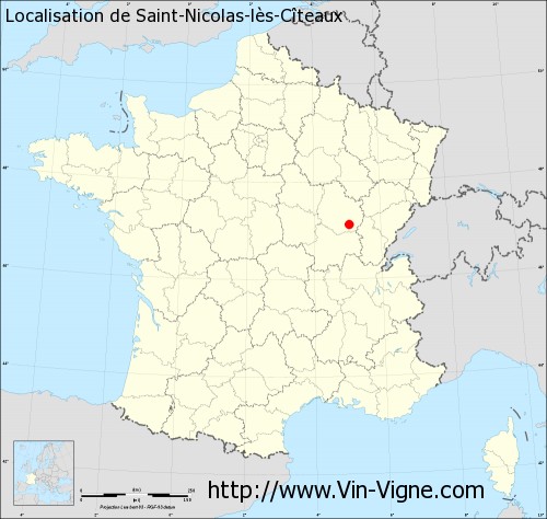 Carte  de Saint-Nicolas-lès-Cîteaux