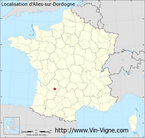 Carte d'Alles-sur-Dordogne
