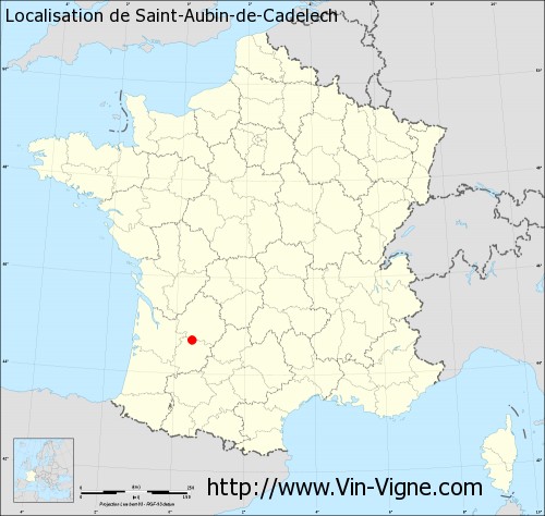 Carte  de Saint-Aubin-de-Cadelech