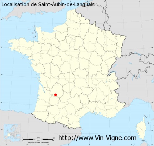 Carte  de Saint-Aubin-de-Lanquais