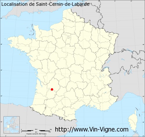 Carte  de Saint-Cernin-de-Labarde