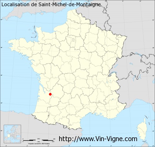 Carte  de Saint-Michel-de-Montaigne