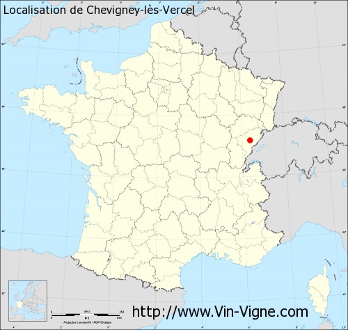 Carte  de Chevigney-lès-Vercel