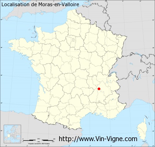 Carte  de Moras-en-Valloire
