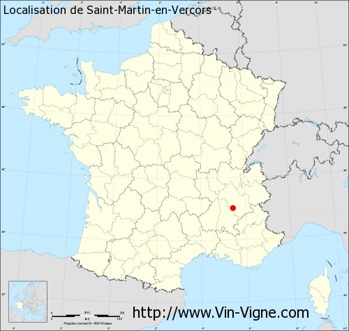 Carte  de Saint-Martin-en-Vercors