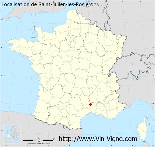 Carte  de Saint-Julien-les-Rosiers