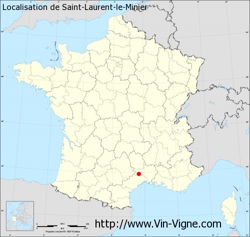 Carte  de Saint-Laurent-le-Minier