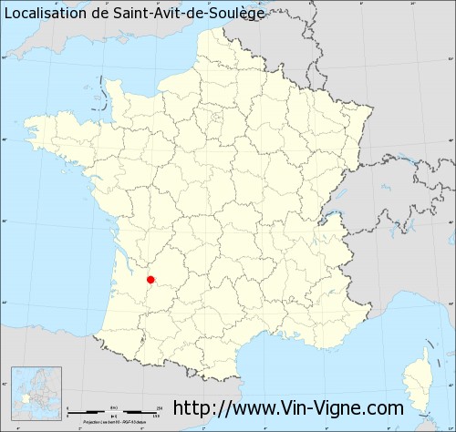 Carte  de Saint-Avit-de-Soulège