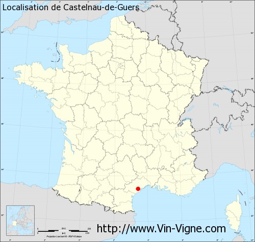 Carte  de Castelnau-de-Guers