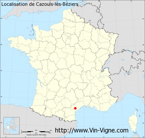 Carte  de Cazouls-lès-Béziers