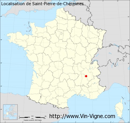 Carte  de Saint-Pierre-de-Chérennes