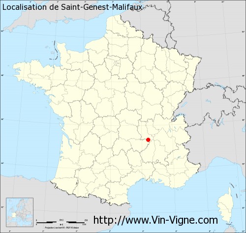 Carte  de Saint-Genest-Malifaux
