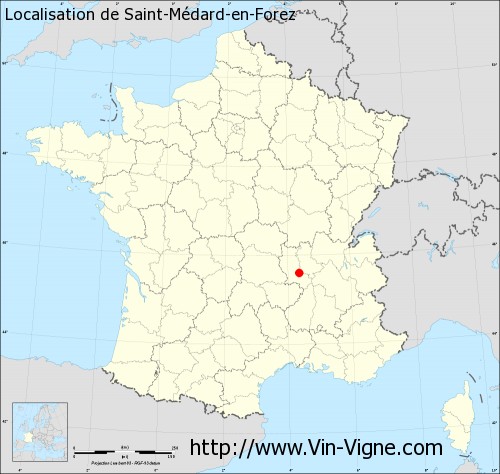 Carte  de Saint-Médard-en-Forez