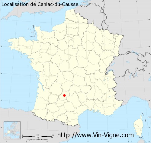 Carte  de Caniac-du-Causse