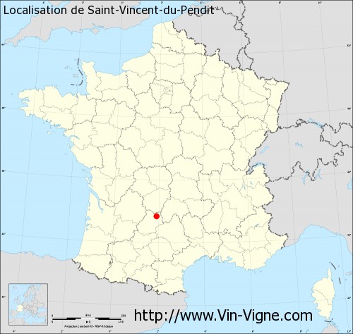 Carte  de Saint-Vincent-du-Pendit